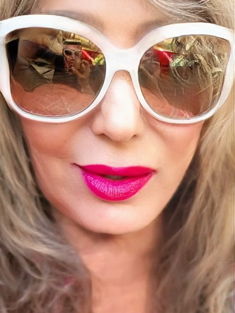 Emilio Pucci White Oversized Round Sunglasses with Brown Tinted Lenses